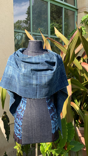 Mud Cloth Capelet Pure Indigo Blues